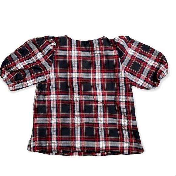 Loft SZ XSP red and white plaid blouse - Picture 5 of 6